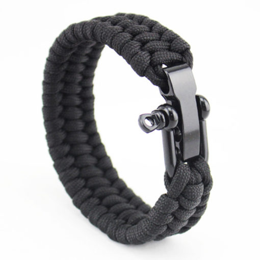 Black Paracord Survival Bracelet